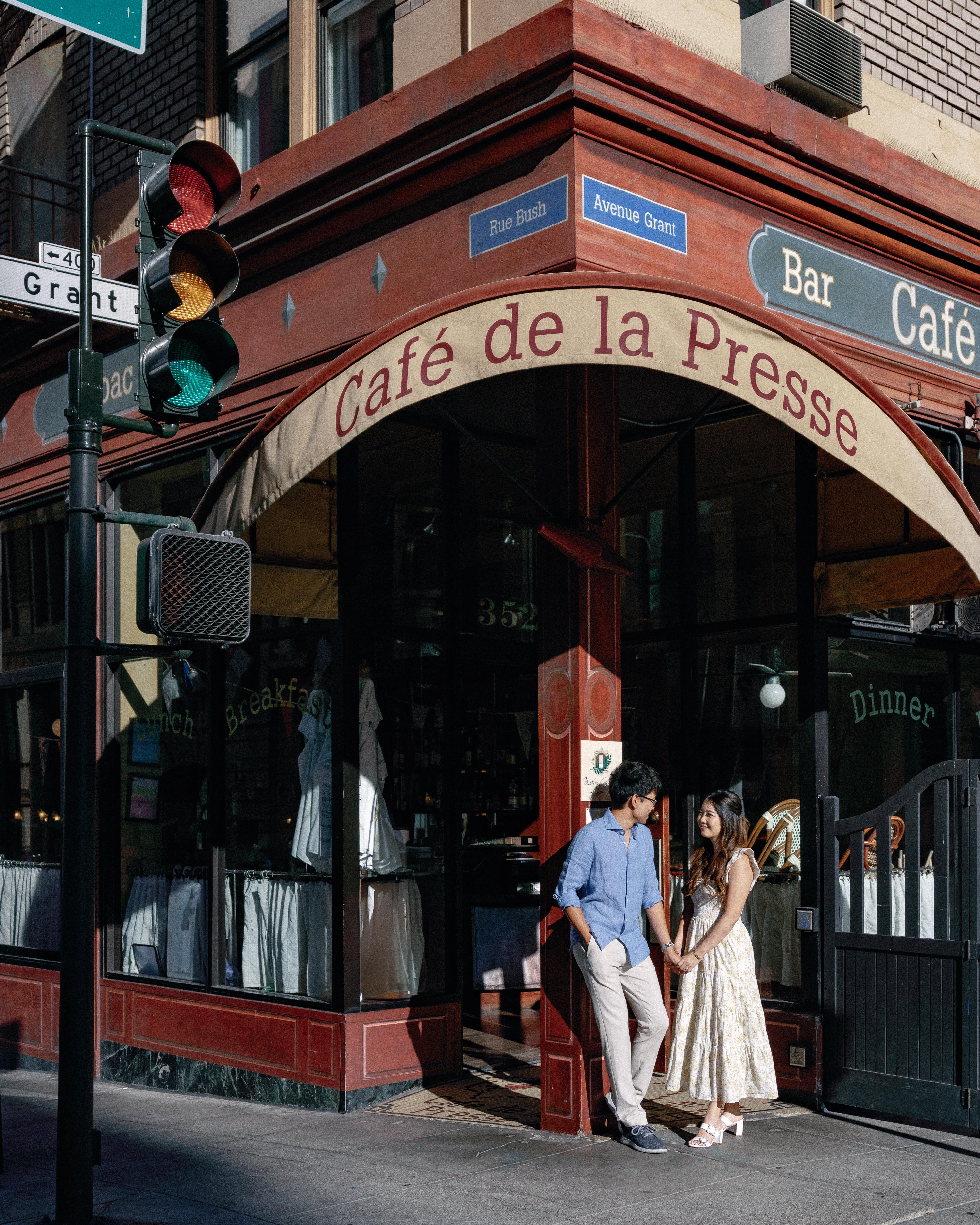 In front of Cafe de la Presse